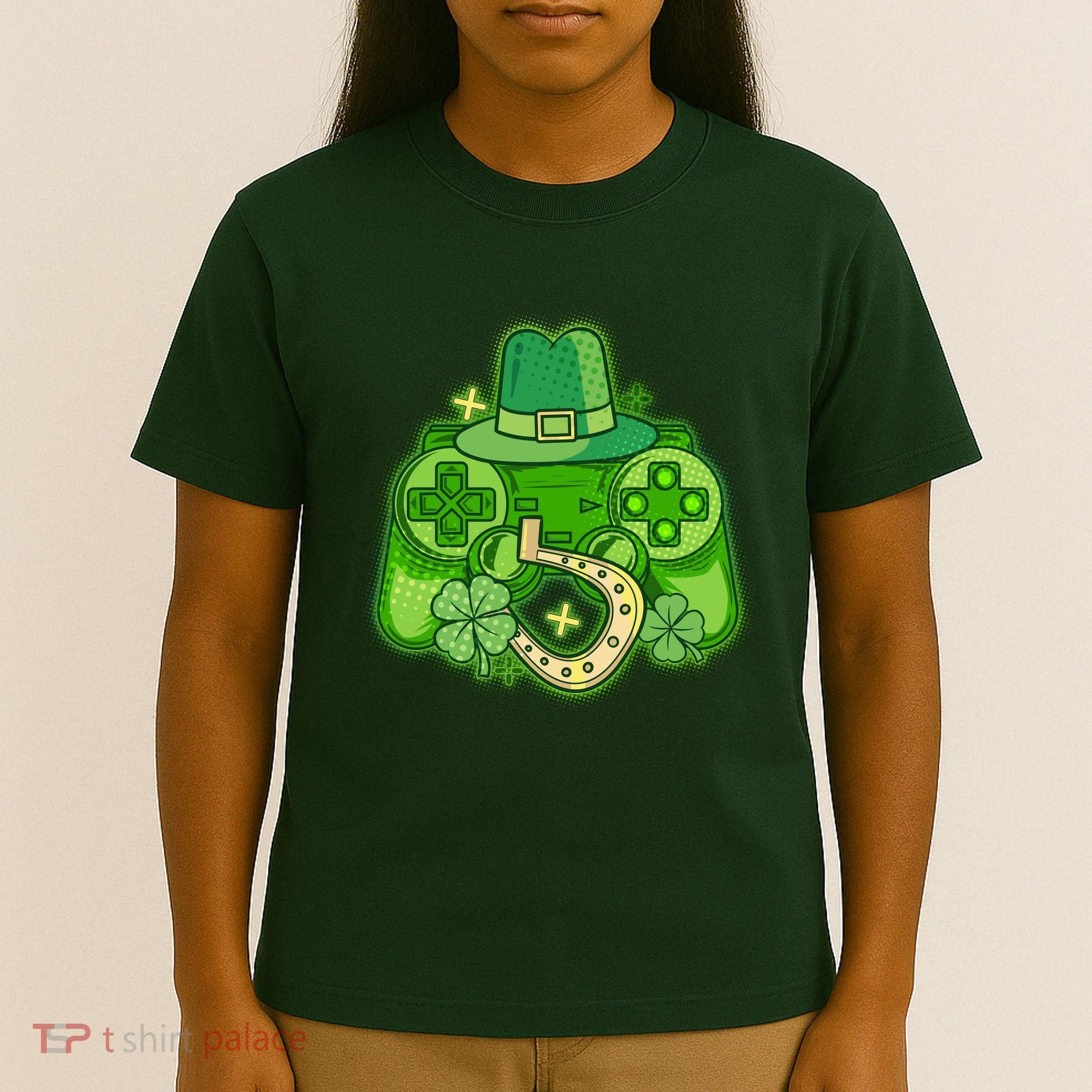St Patricks Day Lucky Video Game Controller T-Shirt