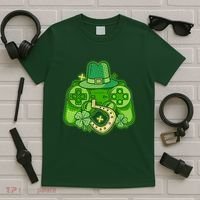 St Patricks Day Lucky Video Game Controller T-Shirt thumb 5