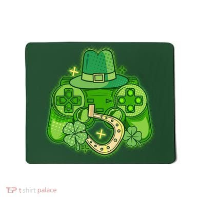 St Patricks Day Lucky Video Game Controller Mousepad
