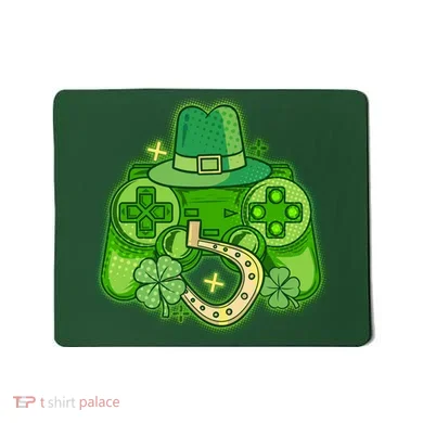 St Patricks Day Lucky Video Game Controller Mousepad
