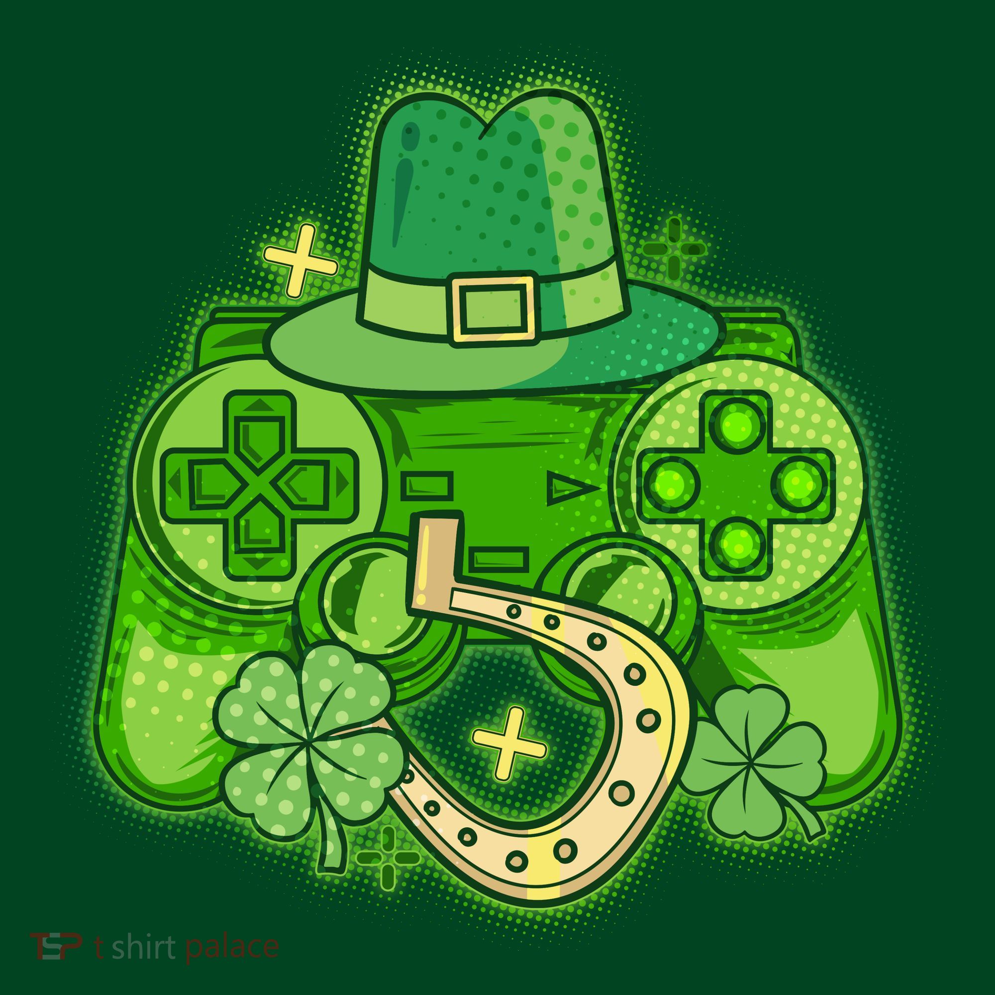 St Patricks Day Lucky Video Game Controller Mousepad
