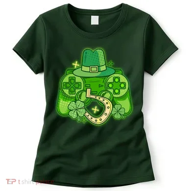 St Patricks Day Lucky Video Game Controller Women's T-Shirt