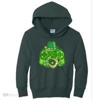 St Patricks Day Lucky Video Game Controller Kids Hoodie thumb 0