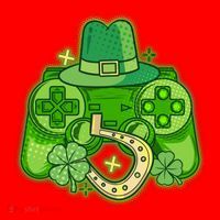 St Patricks Day Lucky Video Game Controller Santa Hat thumb 1