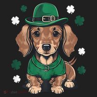 St Patricks Day Cute Dachshund Weiner Dog Shamrock Gift Women's Sweatshirt thumb 2