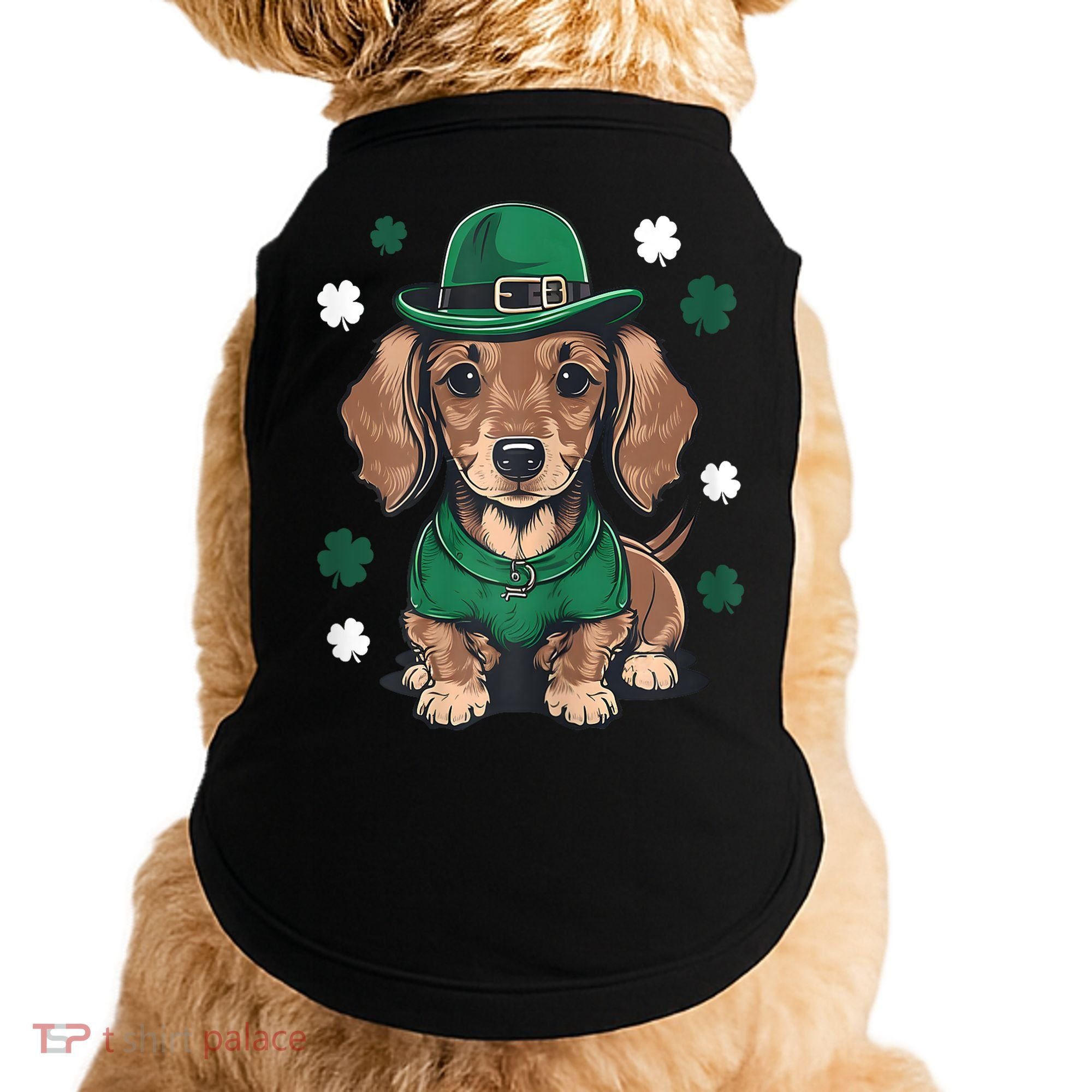 St Patricks Day Cute Dachshund Weiner Dog Shamrock Gift Doggie Tank