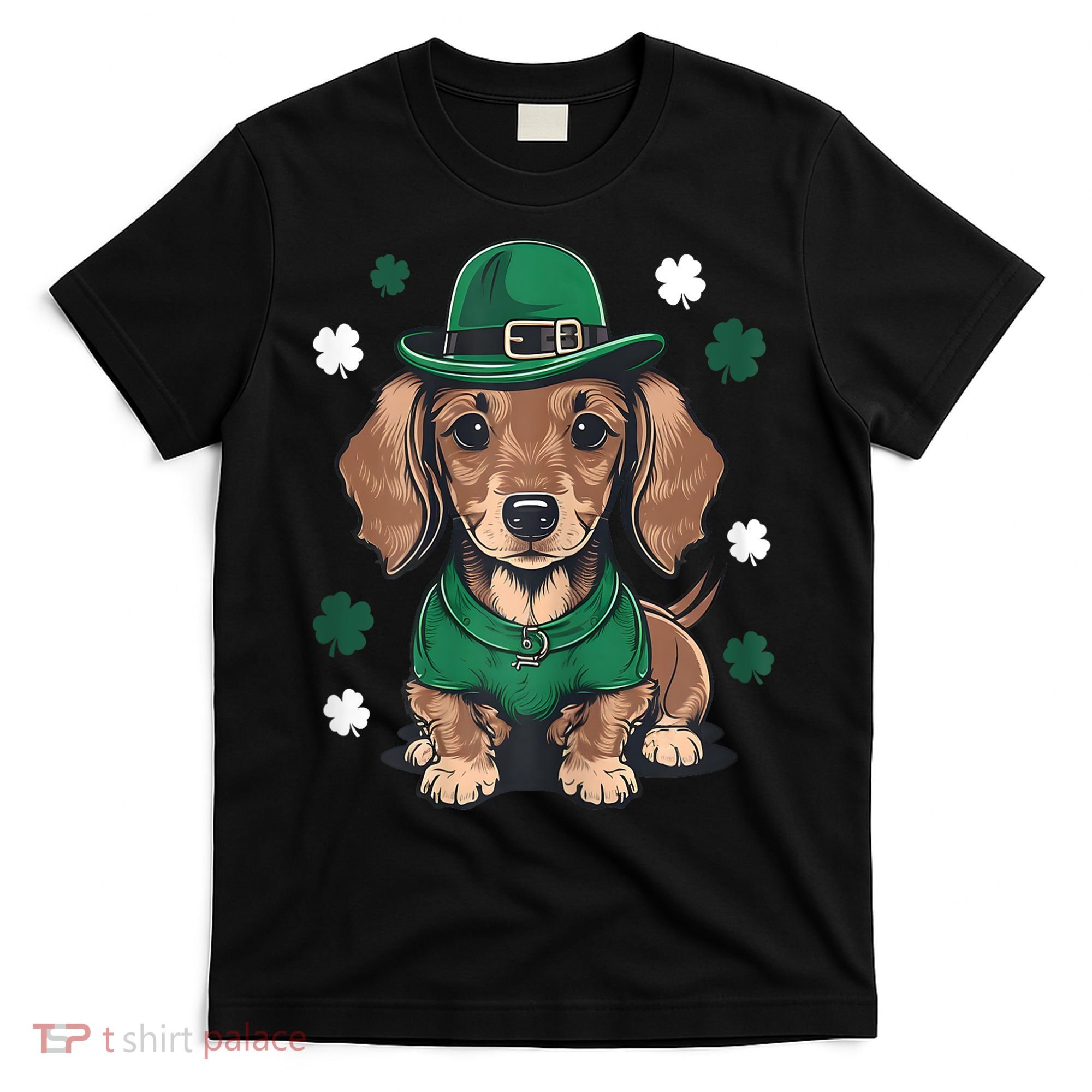 St Patricks Day Cute Dachshund Weiner Dog Shamrock Gift T-Shirt