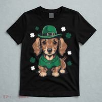 St Patricks Day Cute Dachshund Weiner Dog Shamrock Gift T-Shirt thumb 5
