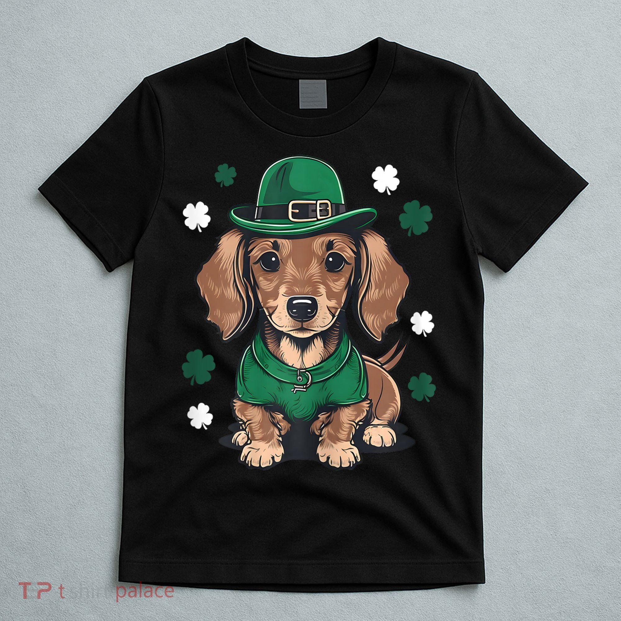 St Patricks Day Cute Dachshund Weiner Dog Shamrock Gift T-Shirt