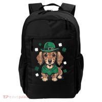 St Patricks Day Cute Dachshund Weiner Dog Shamrock Gift Backpack thumb 0
