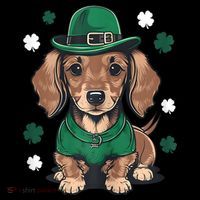 St Patricks Day Cute Dachshund Weiner Dog Shamrock Gift Women's Hoodie thumb 2