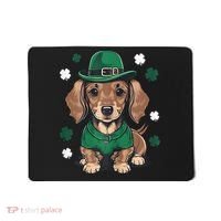 St Patricks Day Cute Dachshund Weiner Dog Shamrock Gift Mousepad thumb 0