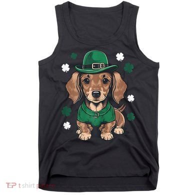 St Patricks Day Cute Dachshund Weiner Dog Shamrock Gift Tank Top