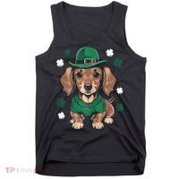 St Patricks Day Cute Dachshund Weiner Dog Shamrock Gift Tank Top thumb 0