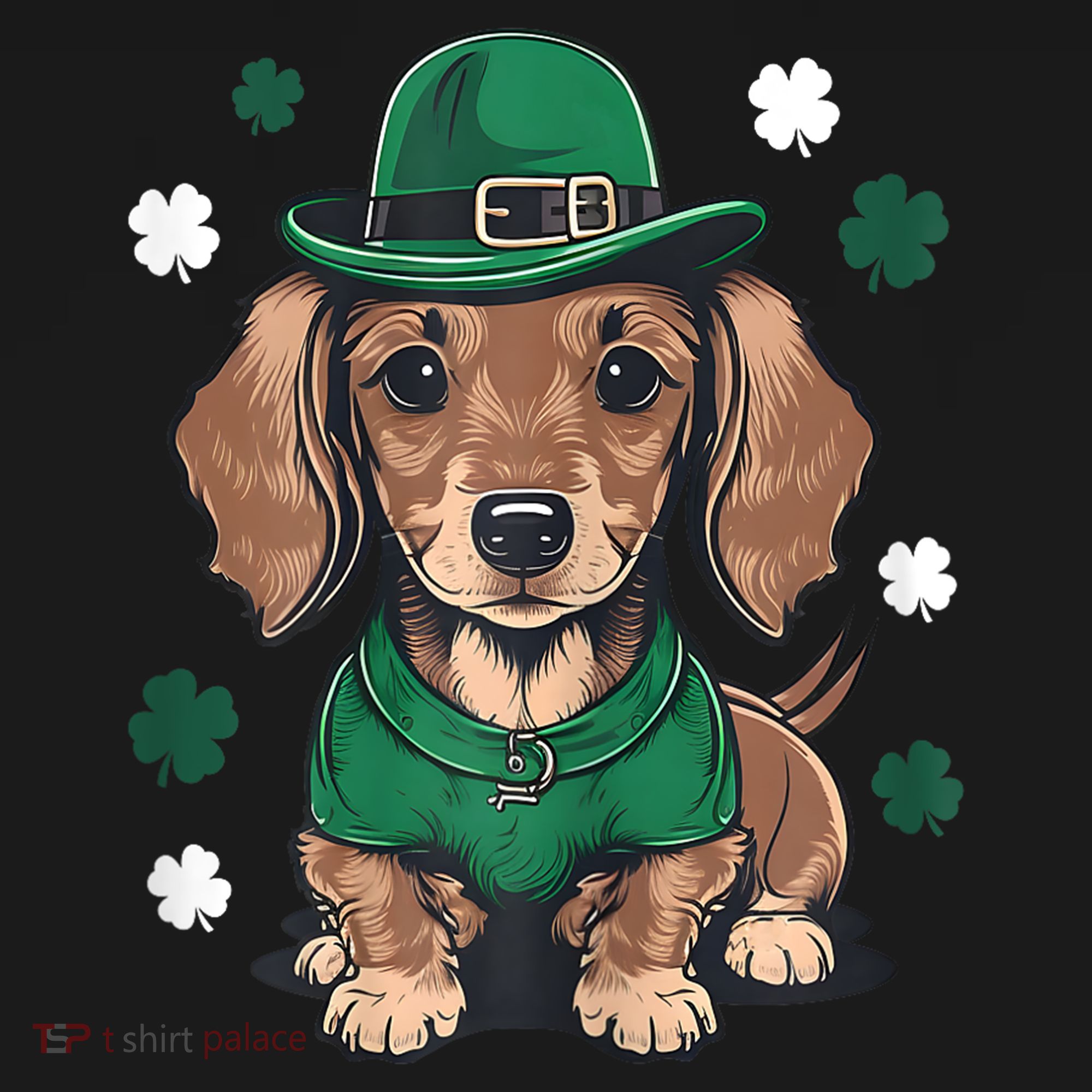St Patricks Day Cute Dachshund Weiner Dog Shamrock Gift Visor