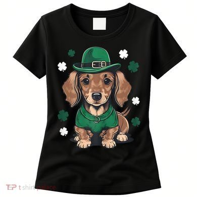 St Patricks Day Cute Dachshund Weiner Dog Shamrock Gift Women's T-Shirt