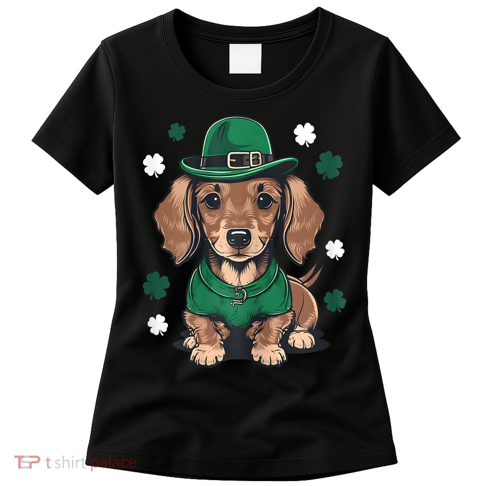 St Patricks Day Cute Dachshund Weiner Dog Shamrock Gift Women's T-Shirt