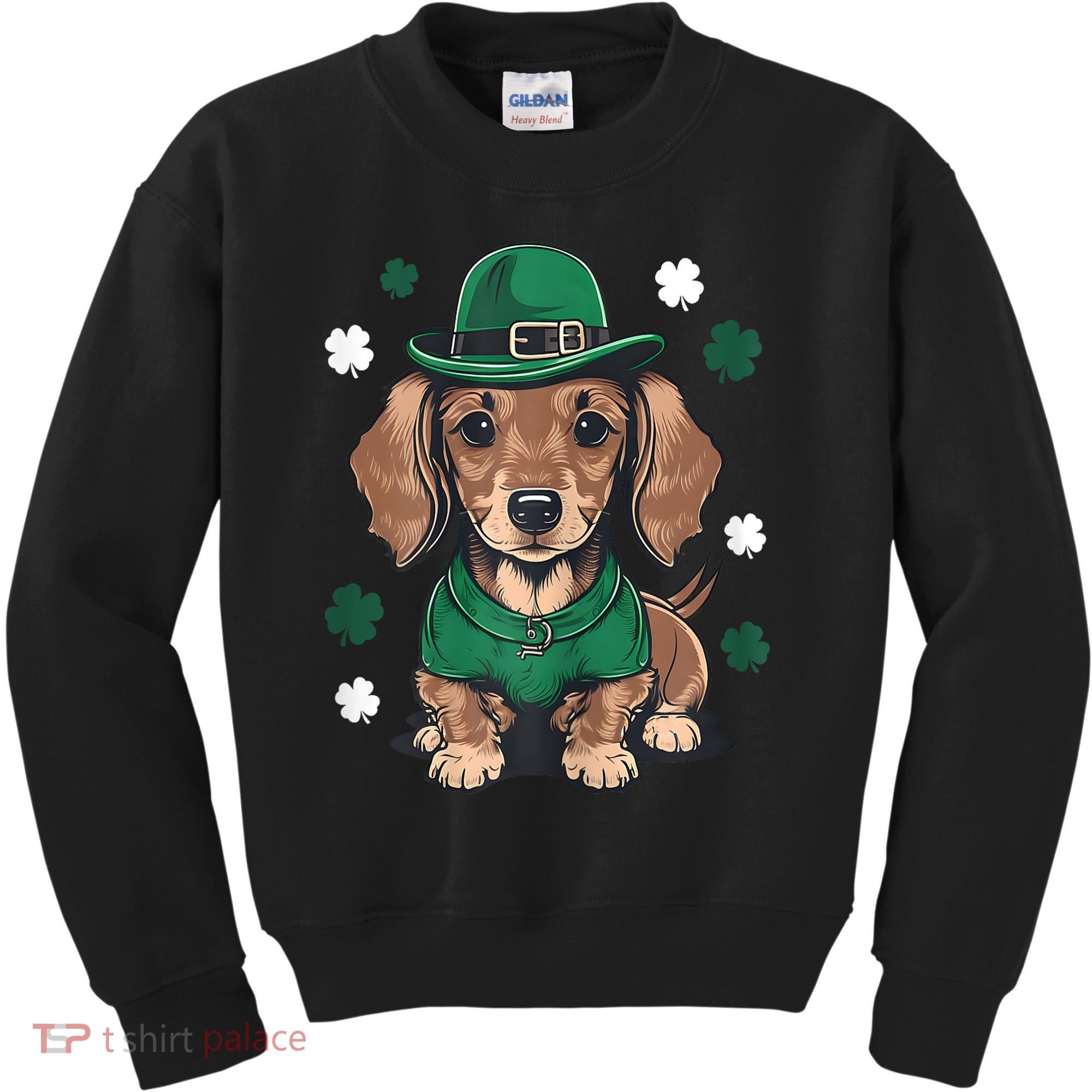 St Patricks Day Cute Dachshund Weiner Dog Shamrock Gift Kids Sweatshirt