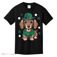 St Patricks Day Cute Dachshund Weiner Dog Shamrock Gift Kids T-Shirt thumb 0