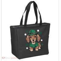 St Patricks Day Cute Dachshund Weiner Dog Shamrock Gift Tote Bag thumb 2