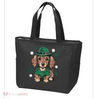 St Patricks Day Cute Dachshund Weiner Dog Shamrock Gift Tote Bag thumb 3