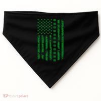 St Patrick's Day Distressed American Flag Shamrock USA-Made Doggie Bandana thumb 0