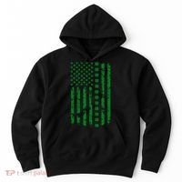 St Patrick's Day Distressed American Flag Shamrock Hoodie thumb 0