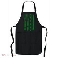 St Patrick's Day Distressed American Flag Shamrock Apron thumb 0