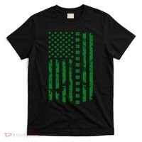 St Patrick's Day Distressed American Flag Shamrock T-Shirt thumb 0