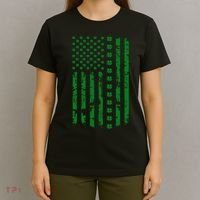 St Patrick's Day Distressed American Flag Shamrock T-Shirt thumb 4