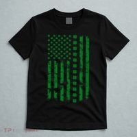 St Patrick's Day Distressed American Flag Shamrock T-Shirt thumb 5