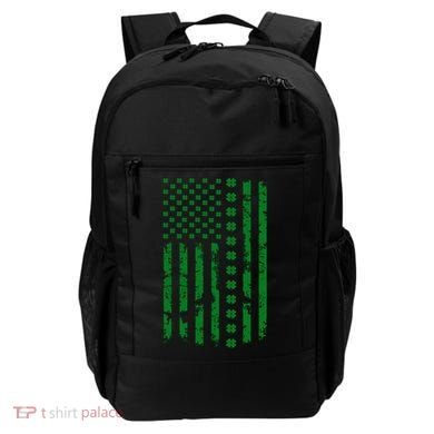 St Patrick's Day Distressed American Flag Shamrock Backpack
