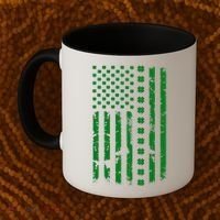 St Patrick's Day Distressed American Flag Shamrock Coffee Mug thumb 2
