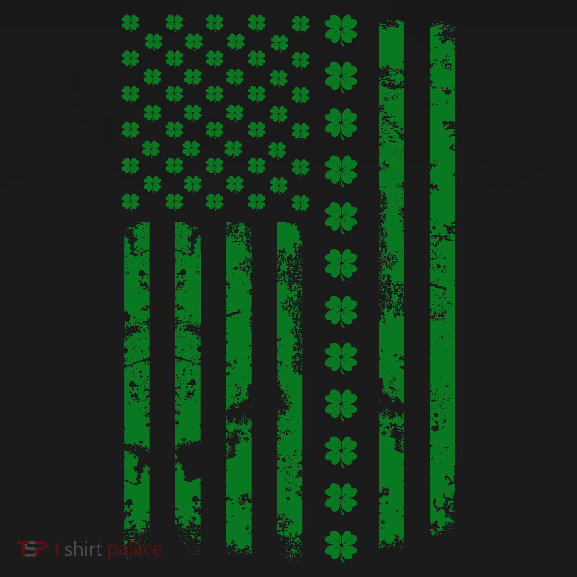 St Patrick's Day Distressed American Flag Shamrock Pajama Set