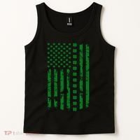 St Patrick's Day Distressed American Flag Shamrock Tank Top thumb 2