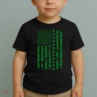 St Patrick's Day Distressed American Flag Shamrock Toddler T-Shirt thumb 2