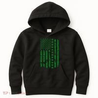 St Patrick's Day Distressed American Flag Shamrock Kids Hoodie thumb 0