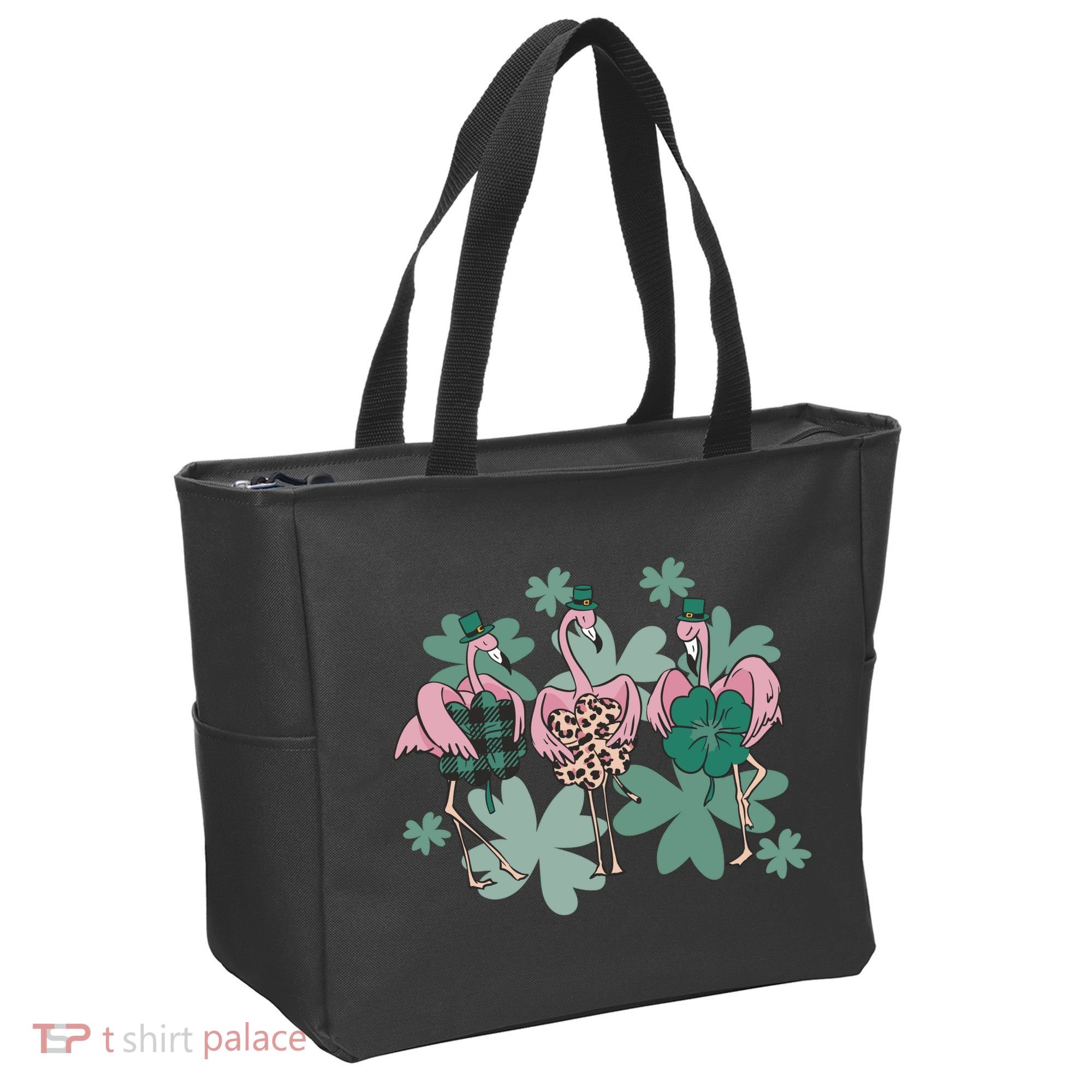 St Patrick's Day Flamingo Tote Bag
