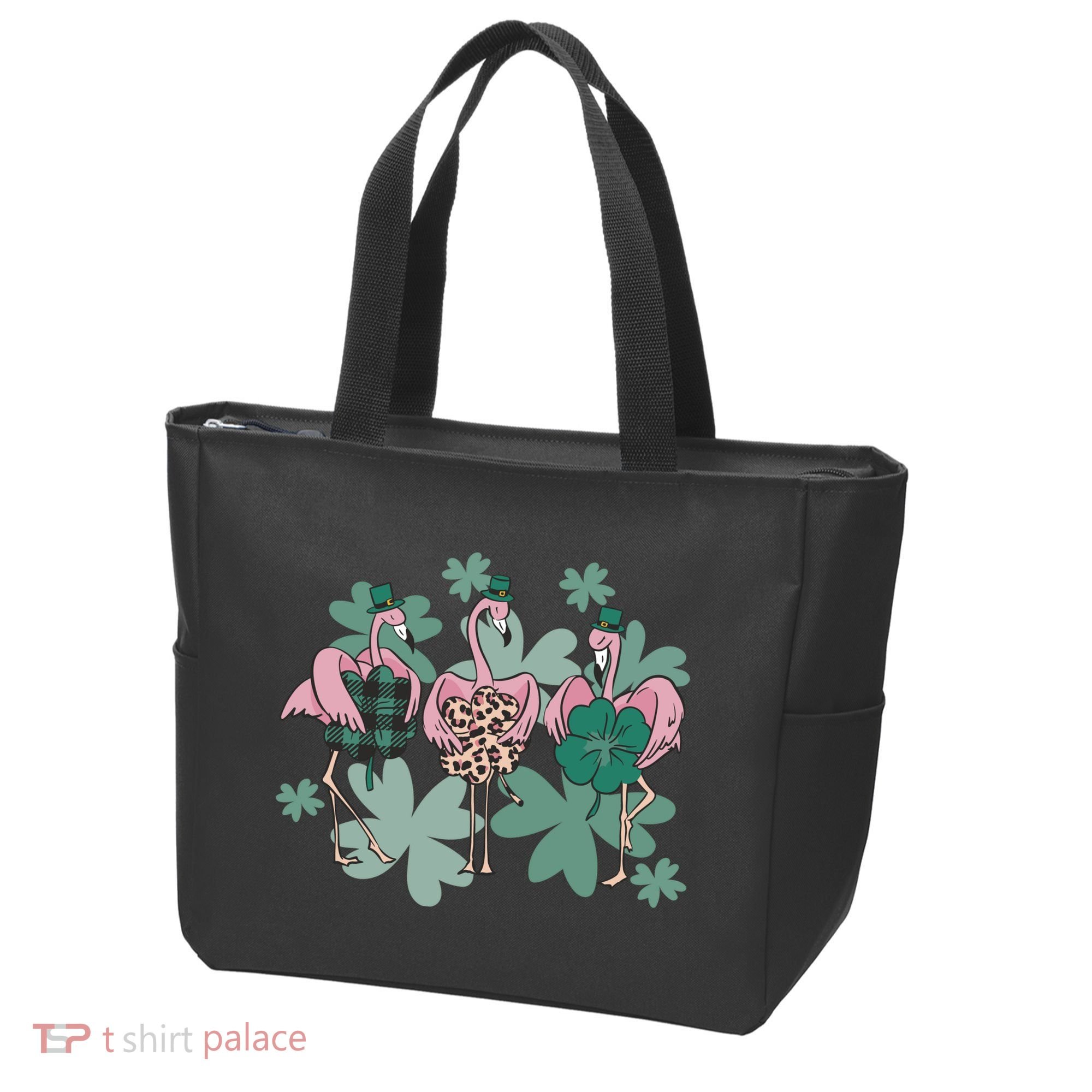 St Patrick's Day Flamingo Tote Bag