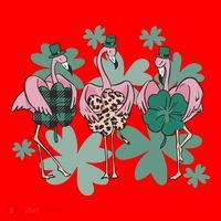 St Patrick's Day Flamingo Santa Hat thumb 1