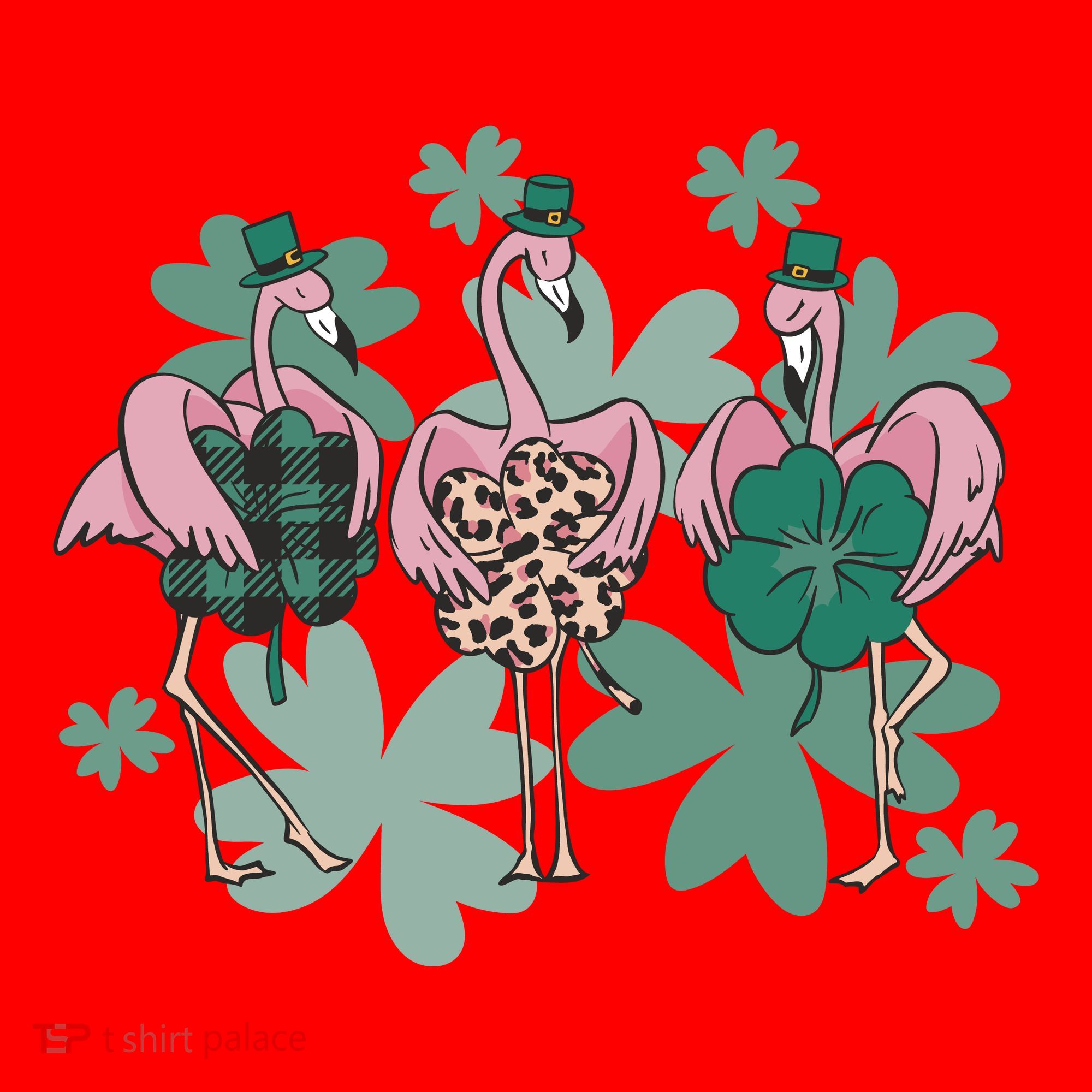 St Patrick's Day Flamingo Santa Hat