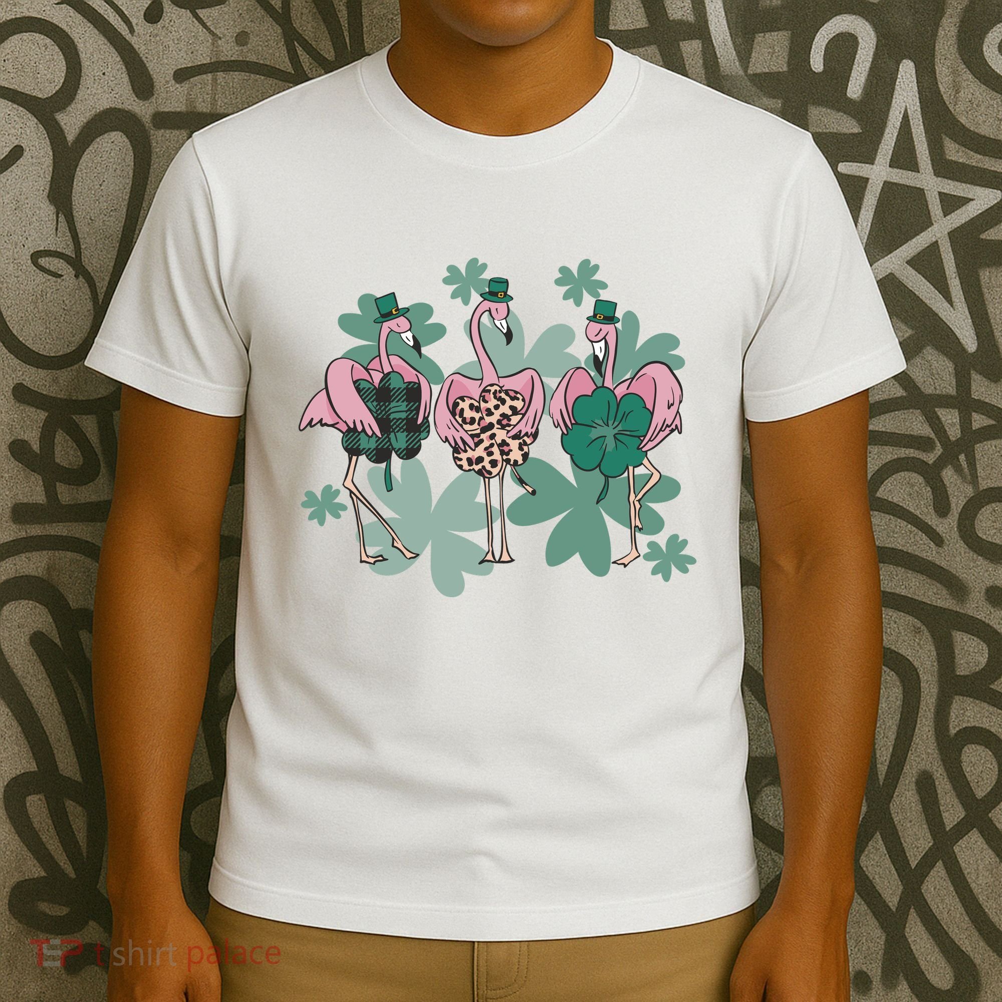 St Patrick's Day Flamingo T-Shirt