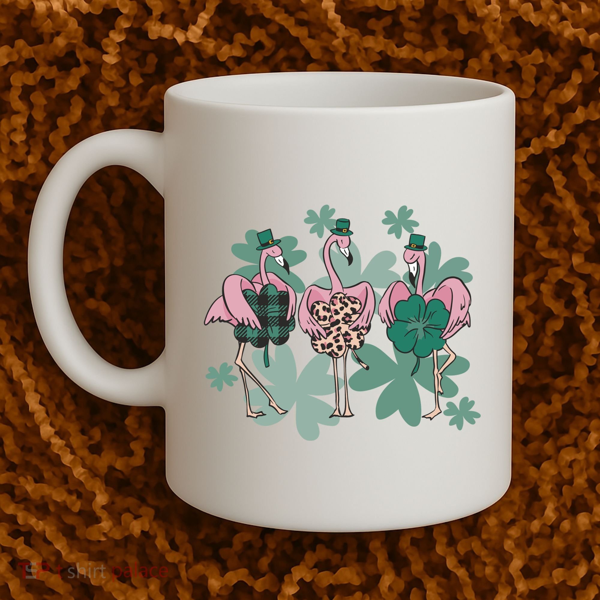 St Patrick's Day Flamingo Coffee Mug