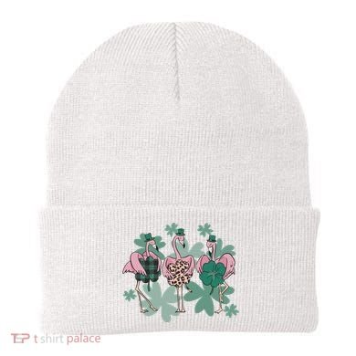 St Patrick's Day Flamingo Beanie