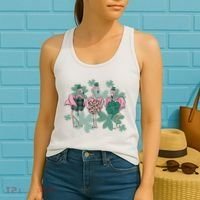 St Patrick's Day Flamingo Women's Tank Top thumb 2