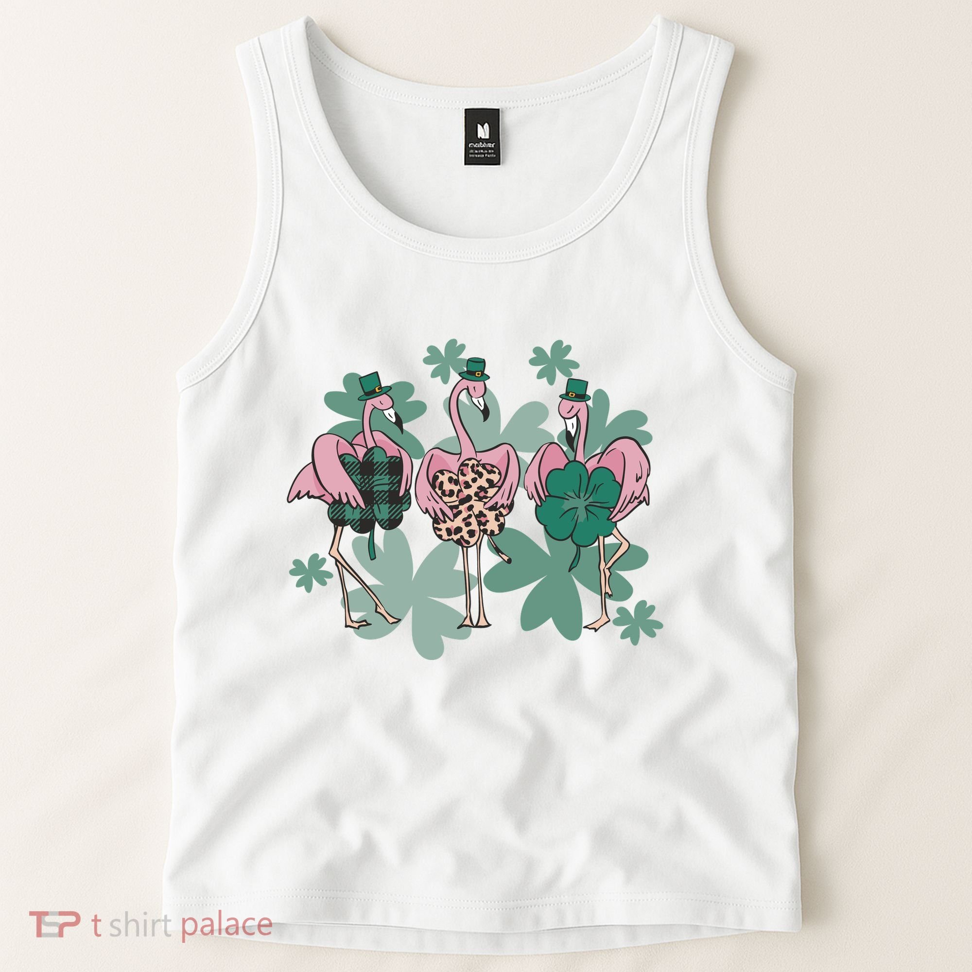 St Patrick's Day Flamingo Tank Top