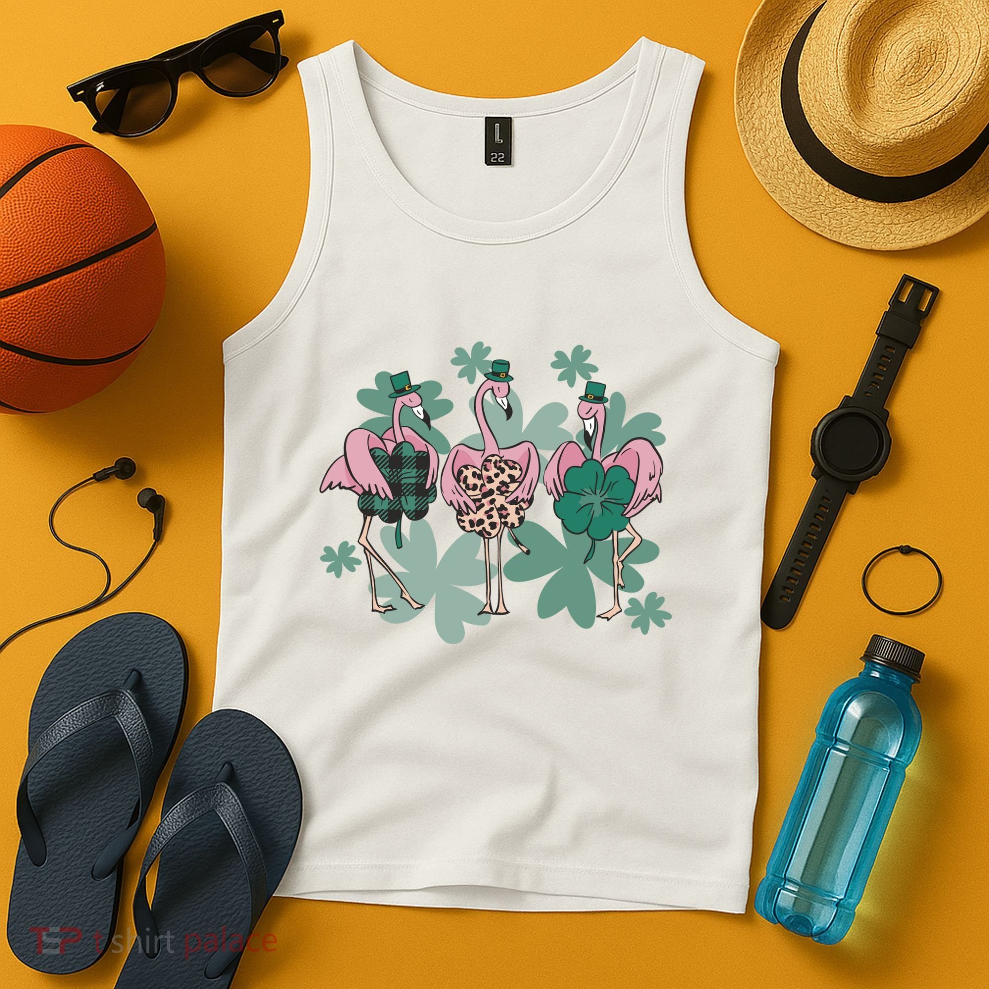 St Patrick's Day Flamingo Tank Top