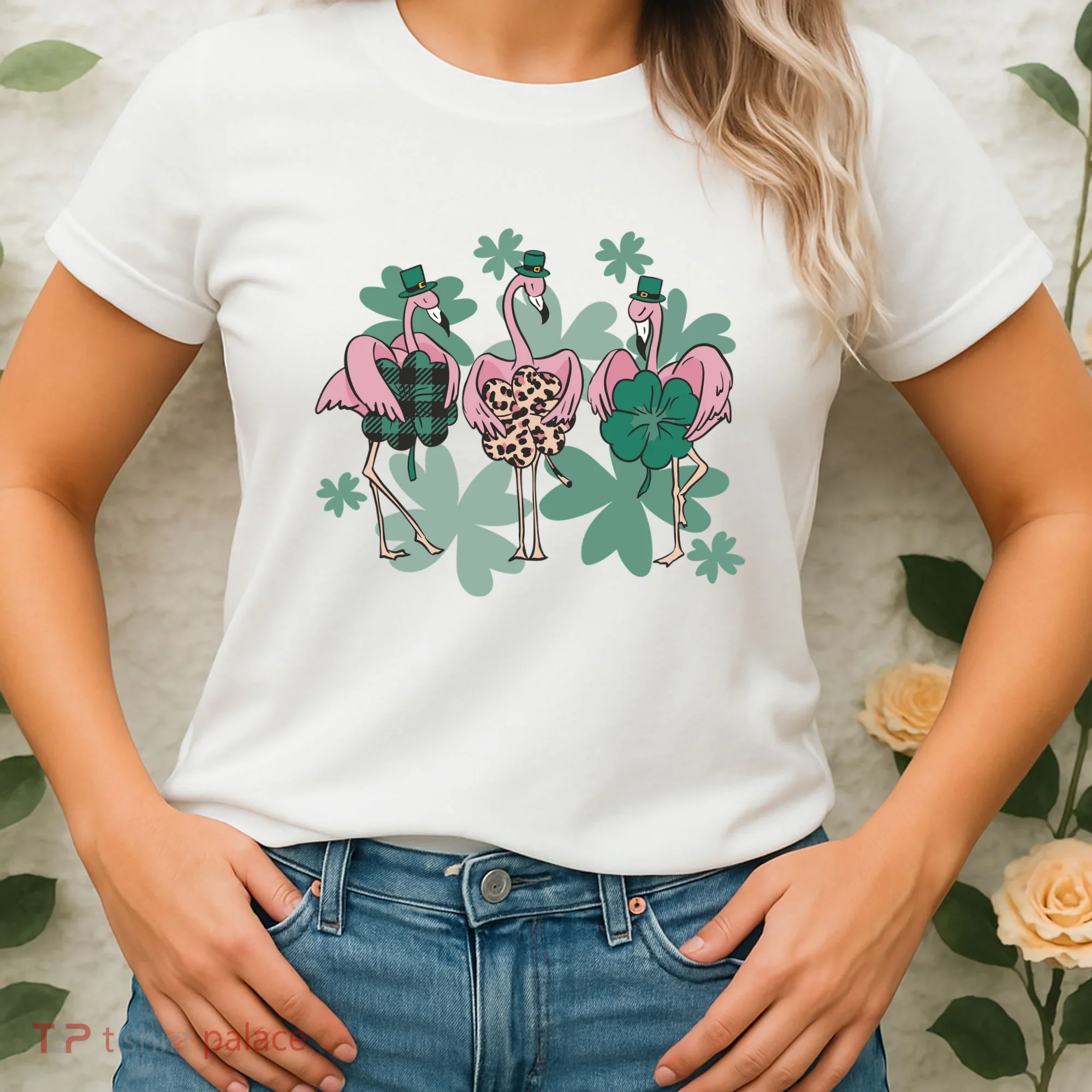 St Patrick's Day Flamingo Women's T-Shirt