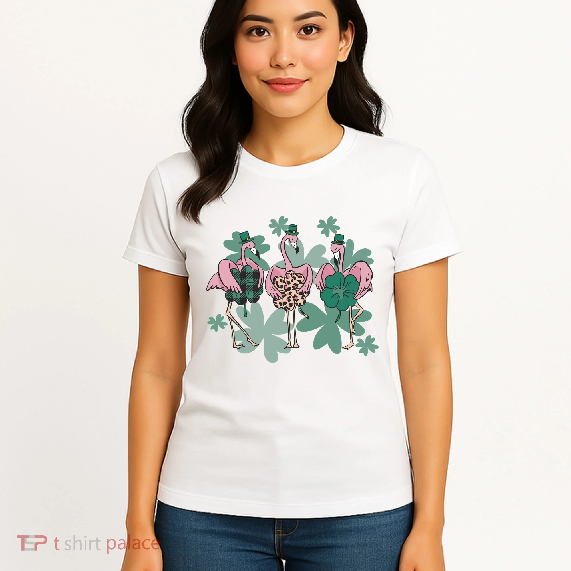 St Patrick's Day Flamingo Women's T-Shirt