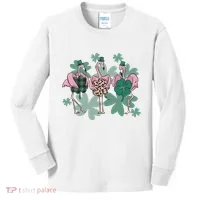 St Patrick's Day Flamingo Kids Long Sleeve Shirt thumb 0